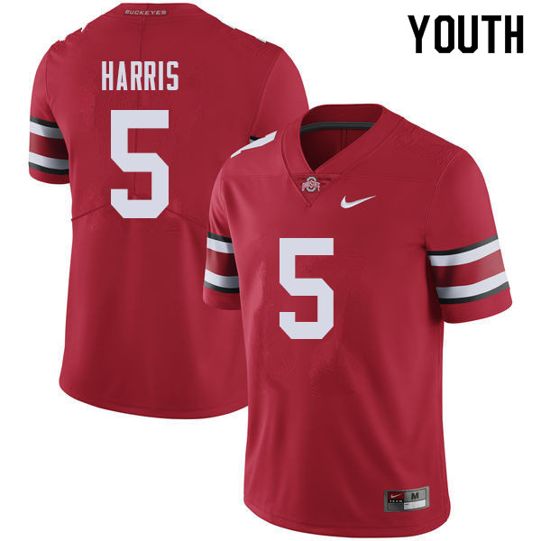 Ohio State Buckeyes Jaylen Harris Youth #5 Red Authentic Stitched College Football Jersey